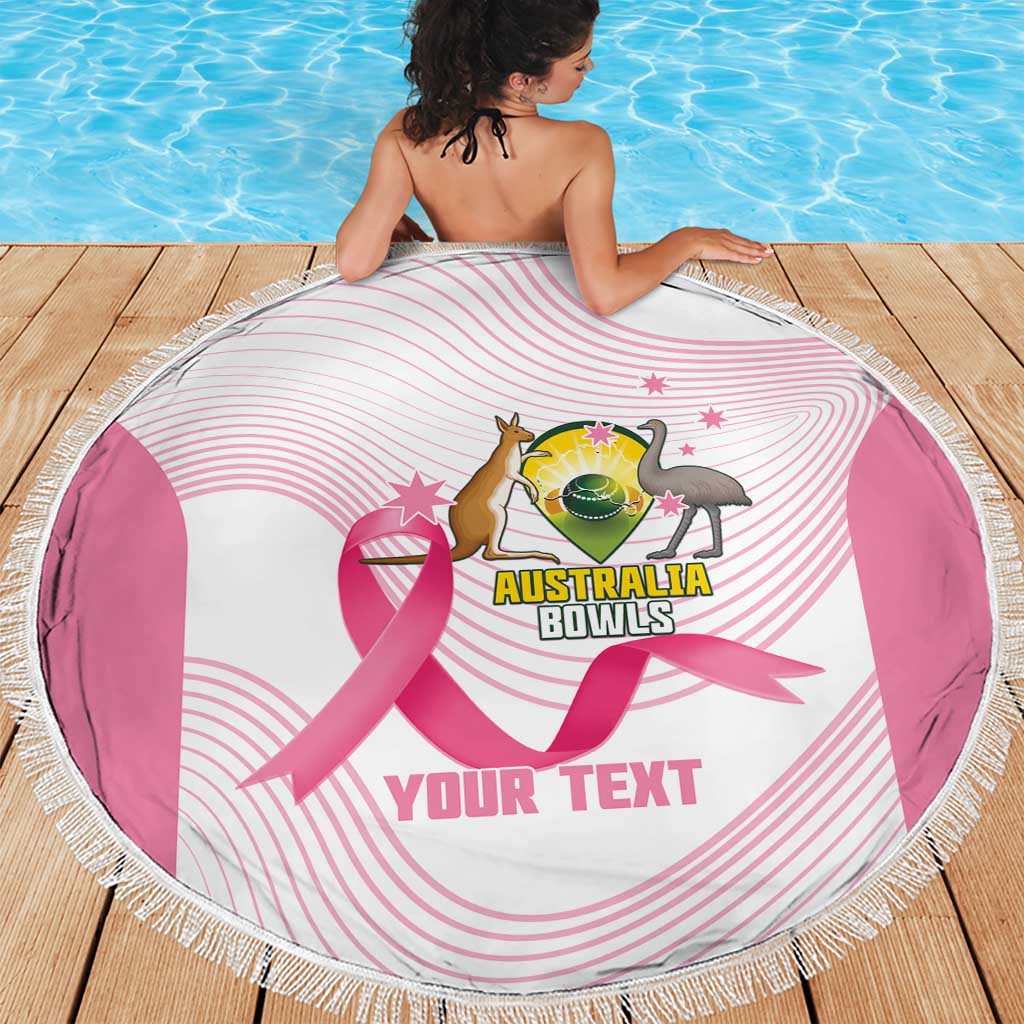 Custom Bowls Australia Breast Cancer Beach Blanket Pink Ribbon Curve Sporty - Aussie Hoodie