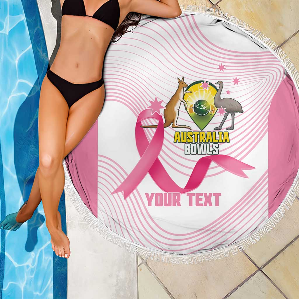 Custom Bowls Australia Breast Cancer Beach Blanket Pink Ribbon Curve Sporty - Aussie Hoodie