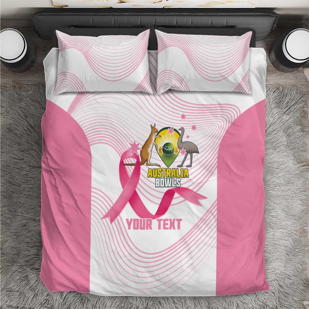 Custom Bowls Australia Breast Cancer Bedding Set Pink Ribbon Curve Sporty - Aussie Hoodie