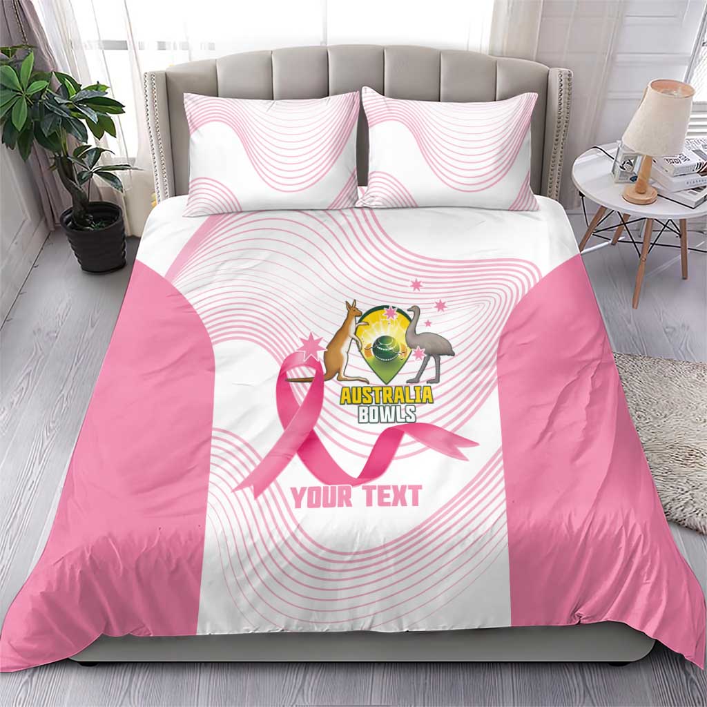 Custom Bowls Australia Breast Cancer Bedding Set Pink Ribbon Curve Sporty - Aussie Hoodie