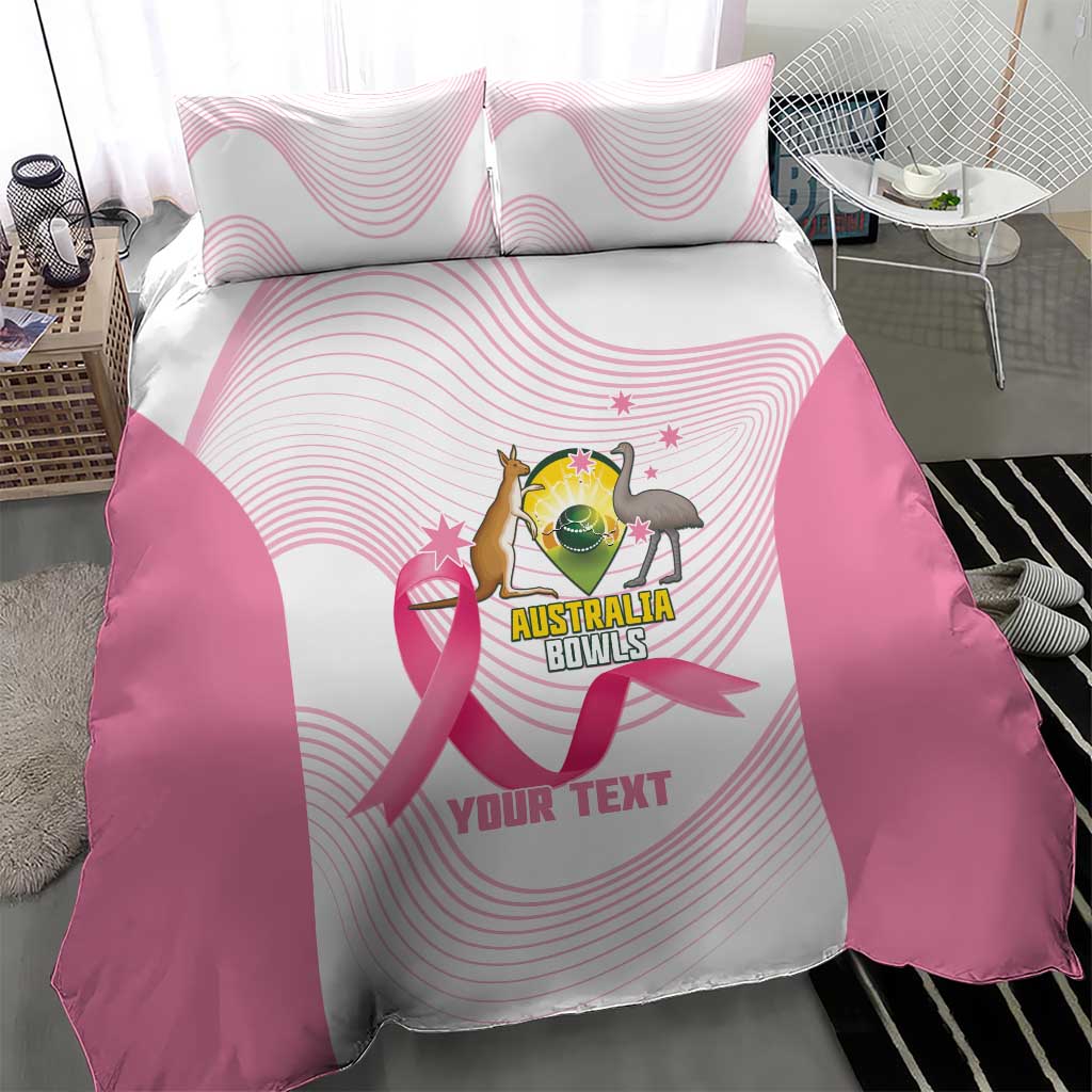 Custom Bowls Australia Breast Cancer Bedding Set Pink Ribbon Curve Sporty - Aussie Hoodie