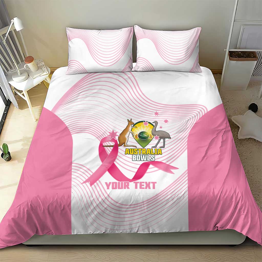 Custom Bowls Australia Breast Cancer Bedding Set Pink Ribbon Curve Sporty - Aussie Hoodie