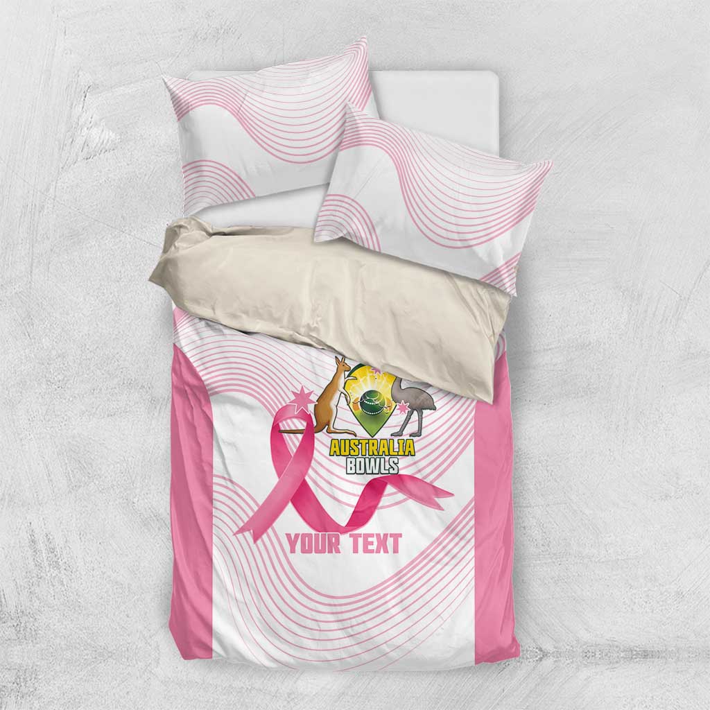Custom Bowls Australia Breast Cancer Bedding Set Pink Ribbon Curve Sporty - Aussie Hoodie