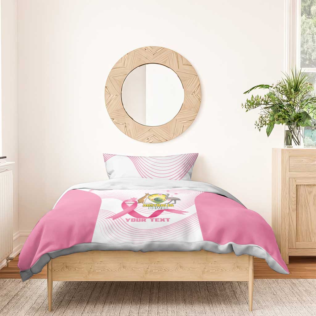 Custom Bowls Australia Breast Cancer Bedding Set Pink Ribbon Curve Sporty - Aussie Hoodie