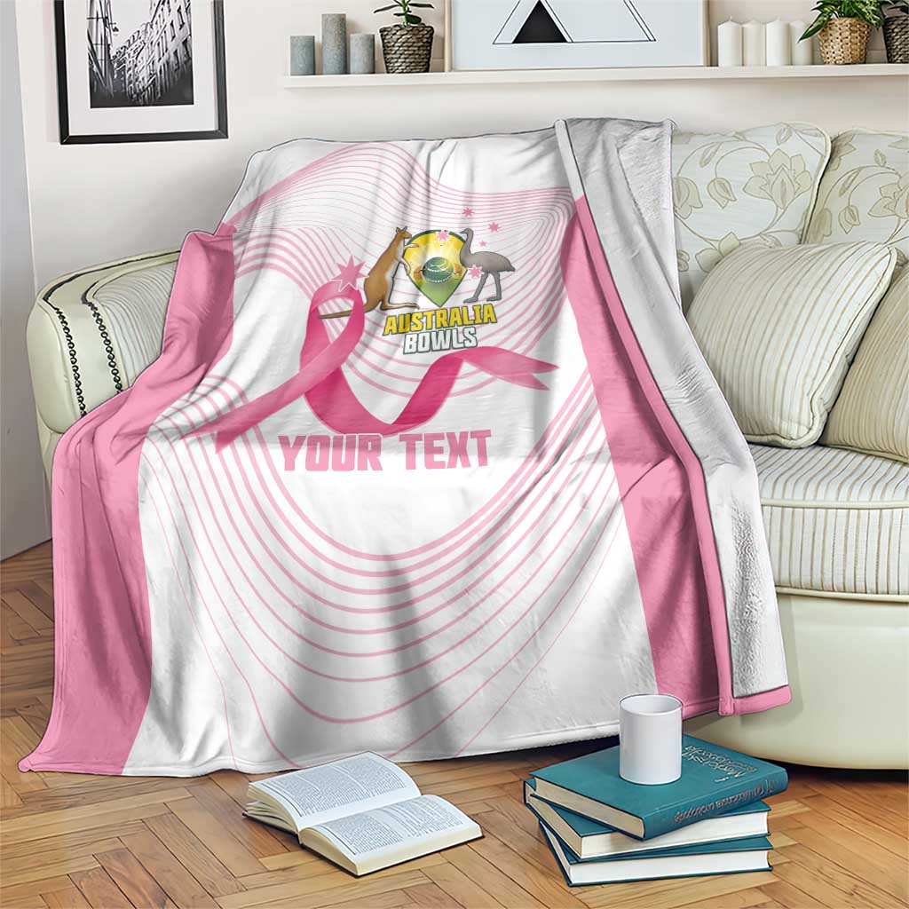 Custom Bowls Australia Breast Cancer Blanket Pink Ribbon Curve Sporty - Aussie Hoodie