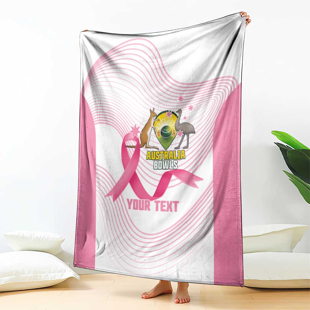 Custom Bowls Australia Breast Cancer Blanket Pink Ribbon Curve Sporty - Aussie Hoodie
