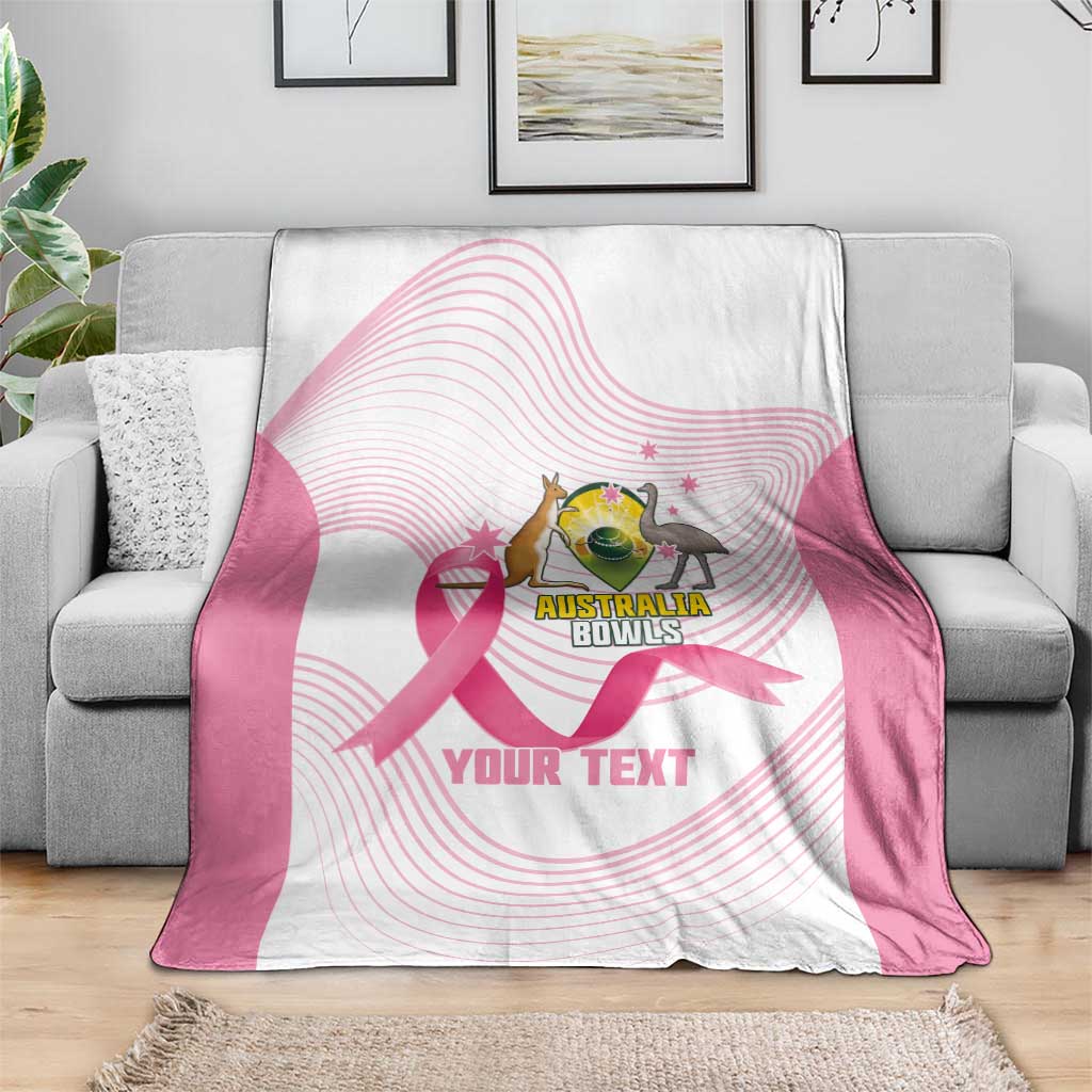 Custom Bowls Australia Breast Cancer Blanket Pink Ribbon Curve Sporty - Aussie Hoodie