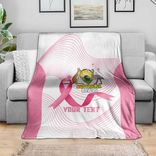 Custom Bowls Australia Breast Cancer Blanket Pink Ribbon Curve Sporty - Aussie Hoodie
