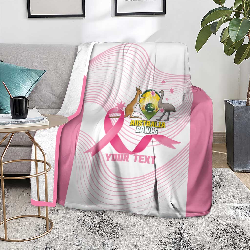 Custom Bowls Australia Breast Cancer Blanket Pink Ribbon Curve Sporty - Aussie Hoodie