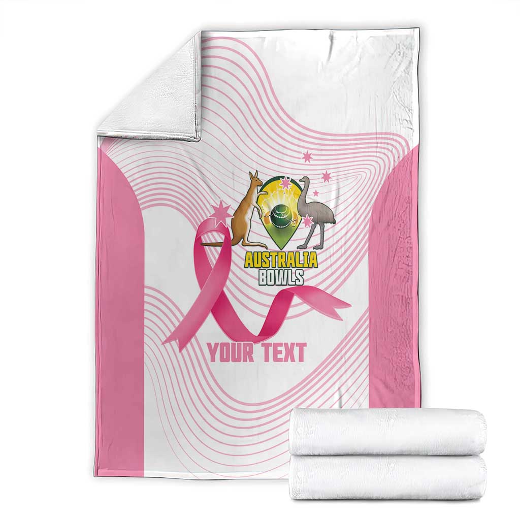 Custom Bowls Australia Breast Cancer Blanket Pink Ribbon Curve Sporty - Aussie Hoodie