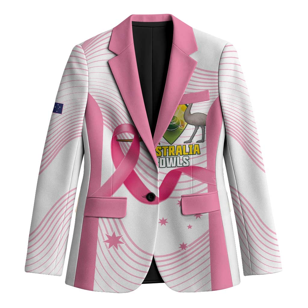 Custom Bowls Australia Breast Cancer Blazer Pink Ribbon Curve Sporty - Aussie Hoodie