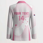 Custom Bowls Australia Breast Cancer Blazer Pink Ribbon Curve Sporty - Aussie Hoodie