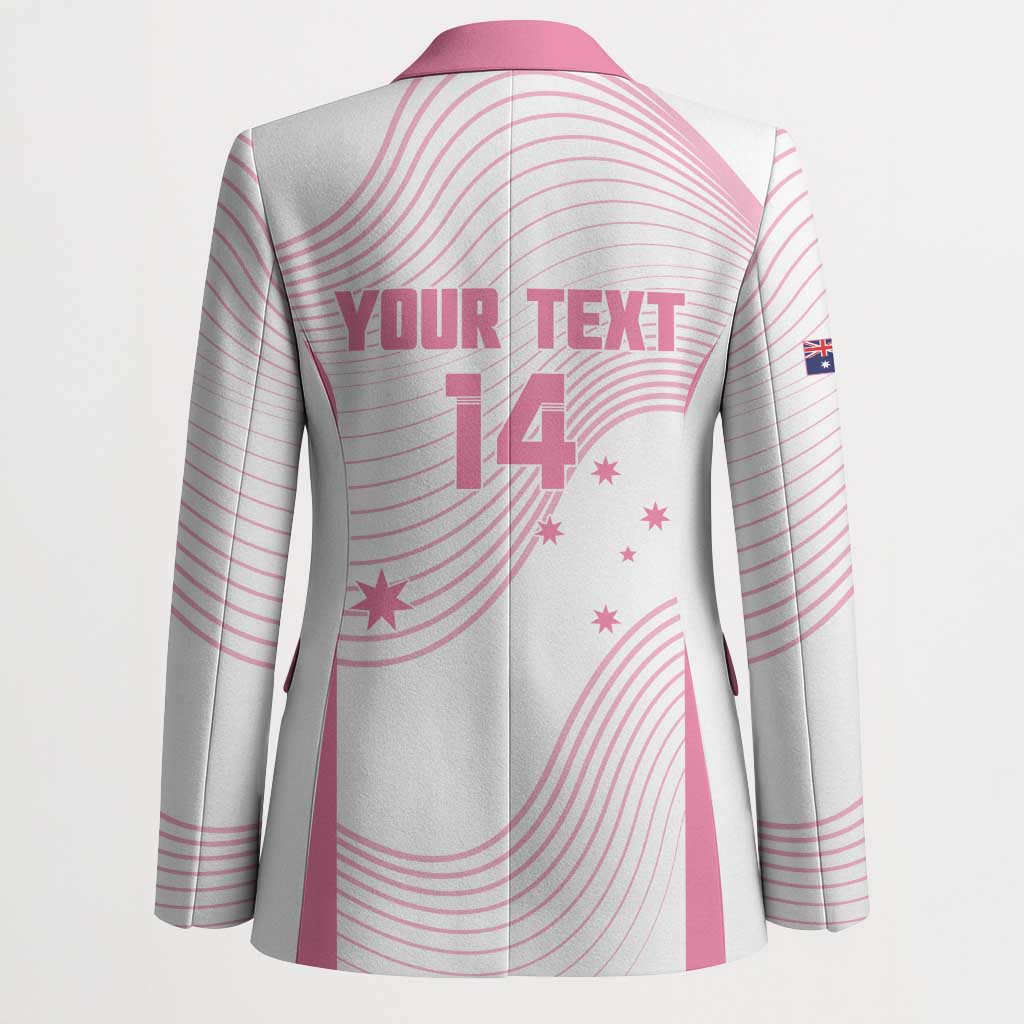 Custom Bowls Australia Breast Cancer Blazer Pink Ribbon Curve Sporty - Aussie Hoodie