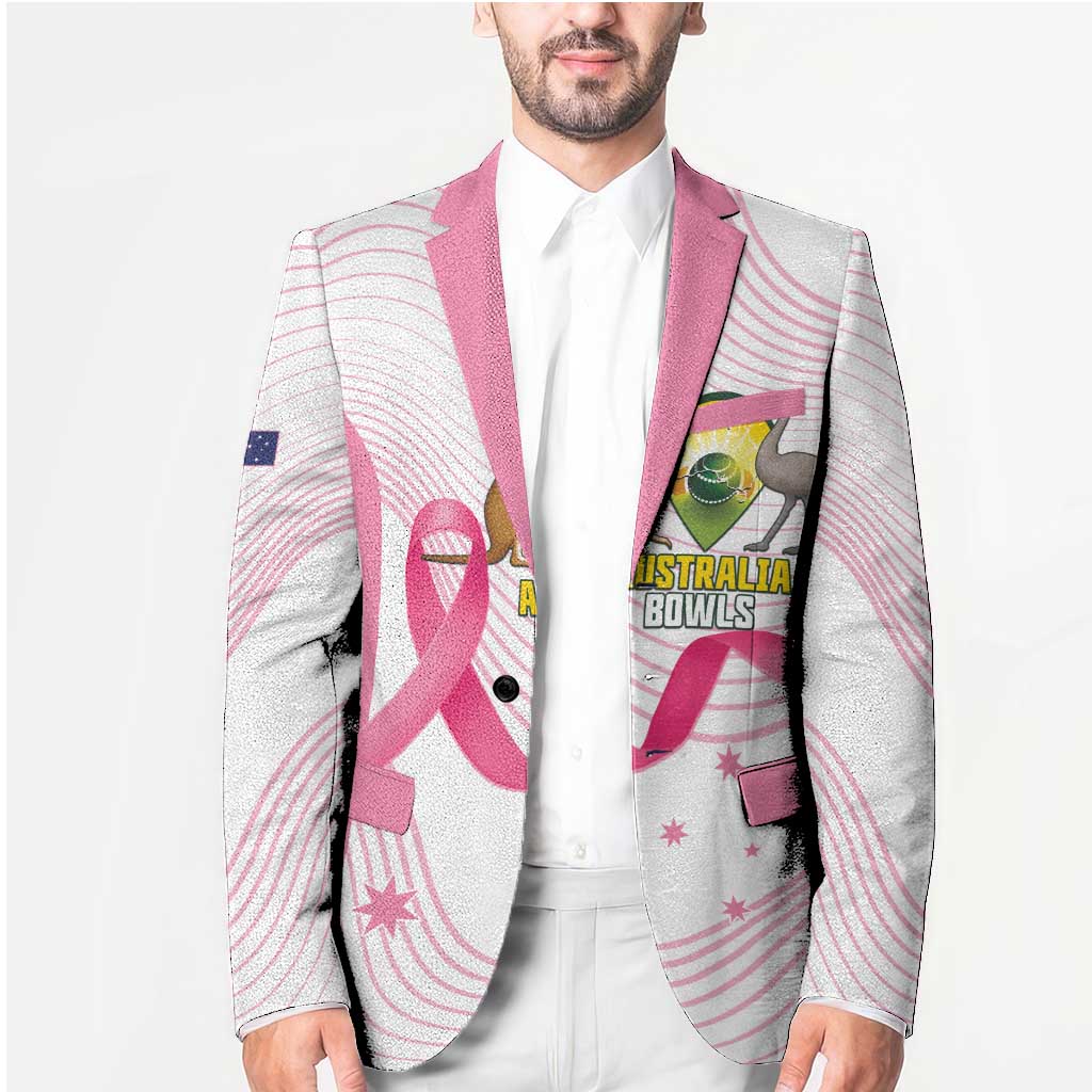 Custom Bowls Australia Breast Cancer Blazer Pink Ribbon Curve Sporty - Aussie Hoodie
