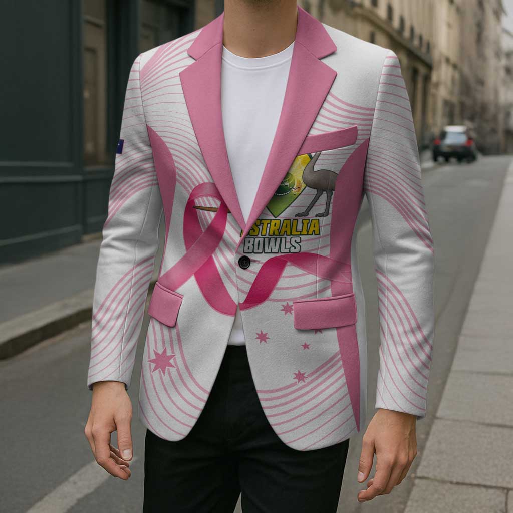Custom Bowls Australia Breast Cancer Blazer Pink Ribbon Curve Sporty - Aussie Hoodie