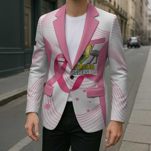 Custom Bowls Australia Breast Cancer Blazer Pink Ribbon Curve Sporty - Aussie Hoodie