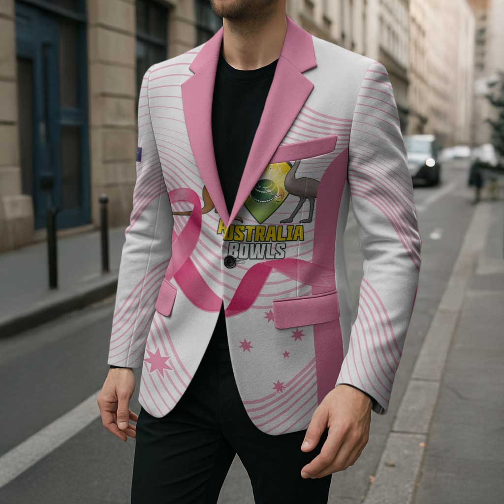 Custom Bowls Australia Breast Cancer Blazer Pink Ribbon Curve Sporty - Aussie Hoodie