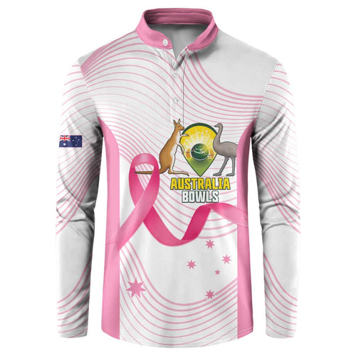 Custom Bowls Australia Breast Cancer Button Sweatshirt Pink Ribbon Curve Sporty - Aussie Hoodie