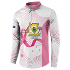 Custom Bowls Australia Breast Cancer Button Sweatshirt Pink Ribbon Curve Sporty - Aussie Hoodie