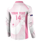 Custom Bowls Australia Breast Cancer Button Sweatshirt Pink Ribbon Curve Sporty - Aussie Hoodie