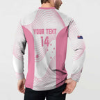 Custom Bowls Australia Breast Cancer Button Sweatshirt Pink Ribbon Curve Sporty - Aussie Hoodie