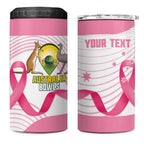 Custom Bowls Australia Breast Cancer 4 in 1 Can Cooler Tumbler Pink Ribbon Curve Sporty - Aussie Hoodie
