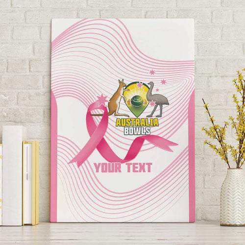 Custom Bowls Australia Breast Cancer Canvas Wall Art Pink Ribbon Curve Sporty - Aussie Hoodie