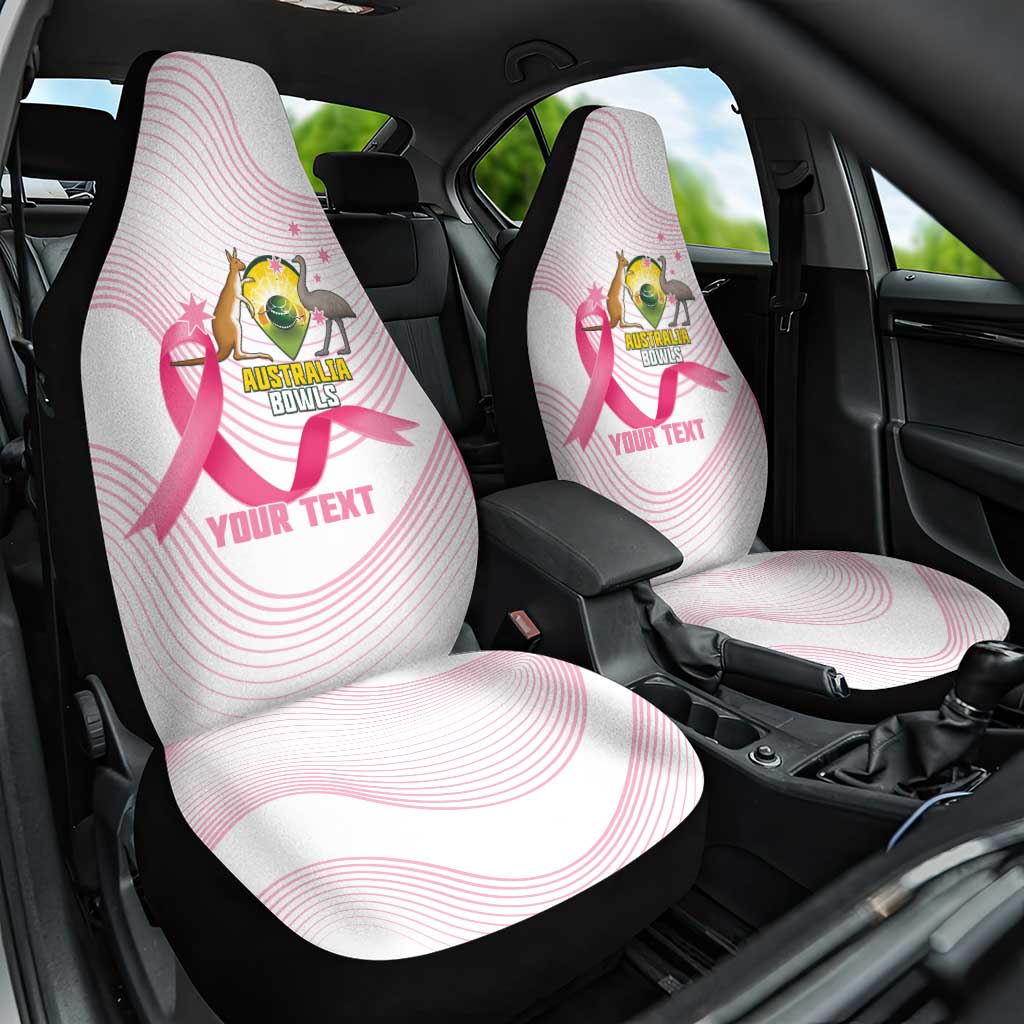 Custom Bowls Australia Breast Cancer Car Seat Cover Pink Ribbon Curve Sporty - Aussie Hoodie