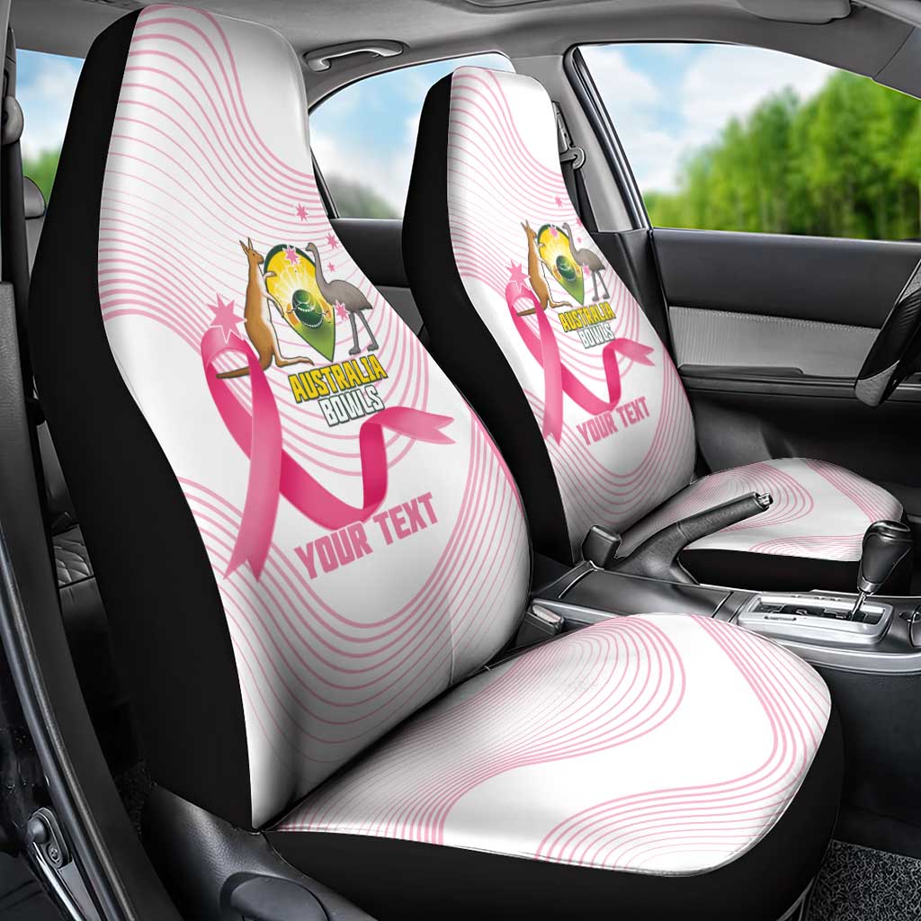 Custom Bowls Australia Breast Cancer Car Seat Cover Pink Ribbon Curve Sporty - Aussie Hoodie