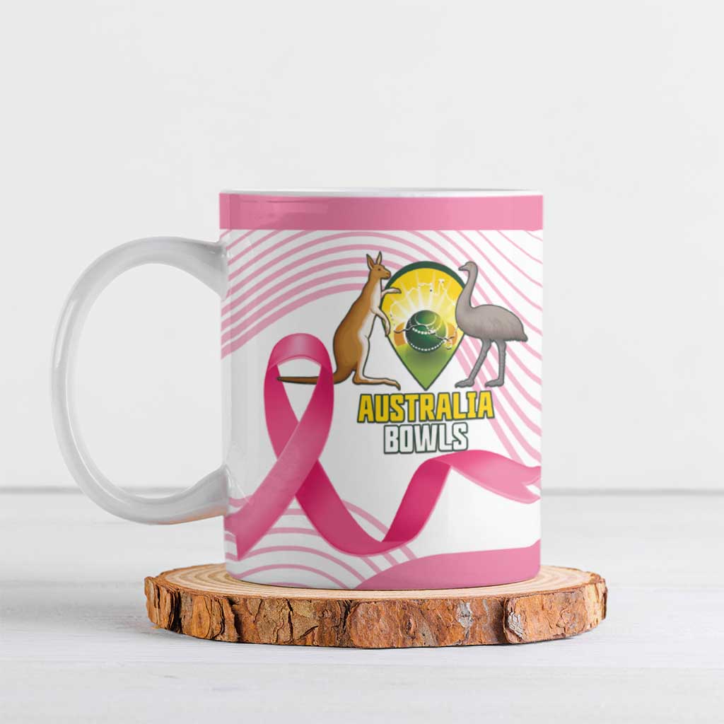 Custom Bowls Australia Breast Cancer Ceramic Mug Pink Ribbon Curve Sporty - Aussie Hoodie