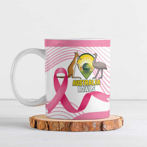 Custom Bowls Australia Breast Cancer Ceramic Mug Pink Ribbon Curve Sporty - Aussie Hoodie