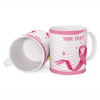 Custom Bowls Australia Breast Cancer Ceramic Mug Pink Ribbon Curve Sporty - Aussie Hoodie
