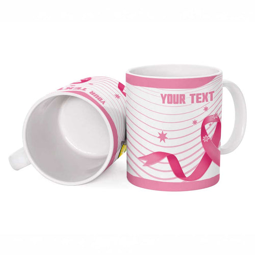 Custom Bowls Australia Breast Cancer Ceramic Mug Pink Ribbon Curve Sporty - Aussie Hoodie