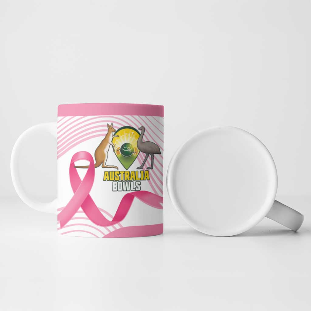 Custom Bowls Australia Breast Cancer Ceramic Mug Pink Ribbon Curve Sporty - Aussie Hoodie