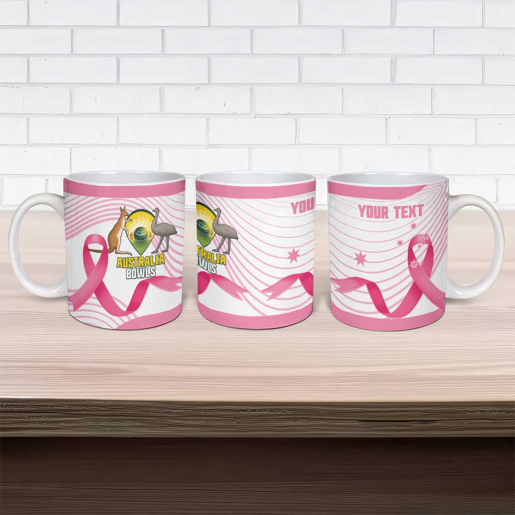 Custom Bowls Australia Breast Cancer Ceramic Mug Pink Ribbon Curve Sporty - Aussie Hoodie
