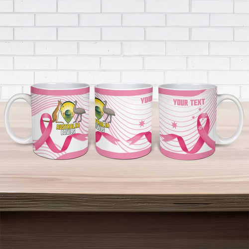 Custom Bowls Australia Breast Cancer Ceramic Mug Pink Ribbon Curve Sporty - Aussie Hoodie