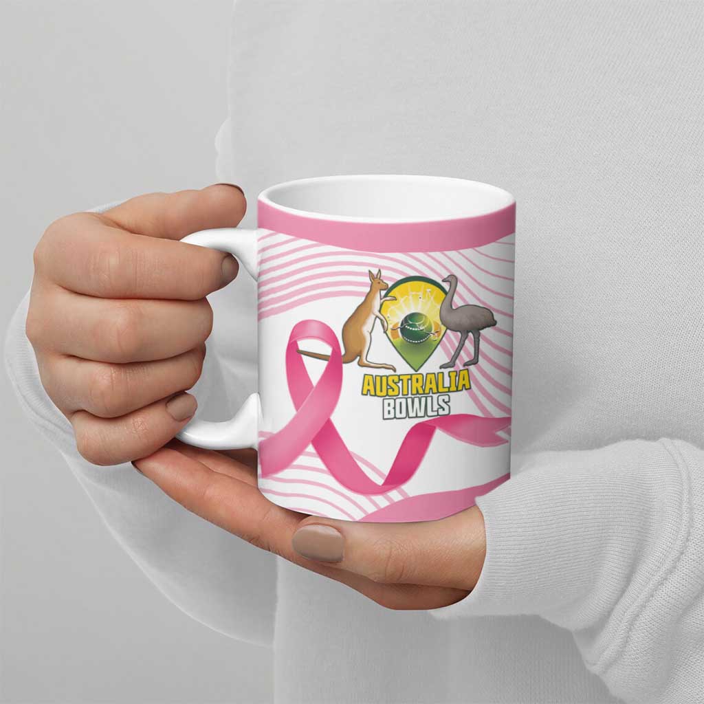 Custom Bowls Australia Breast Cancer Ceramic Mug Pink Ribbon Curve Sporty - Aussie Hoodie