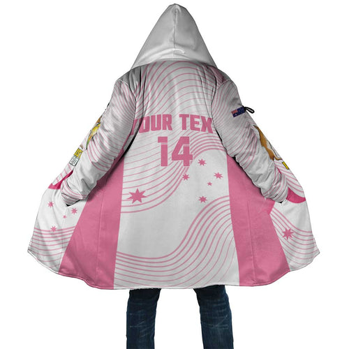 Custom Bowls Australia Breast Cancer Cloak Pink Ribbon Curve Sporty - Aussie Hoodie