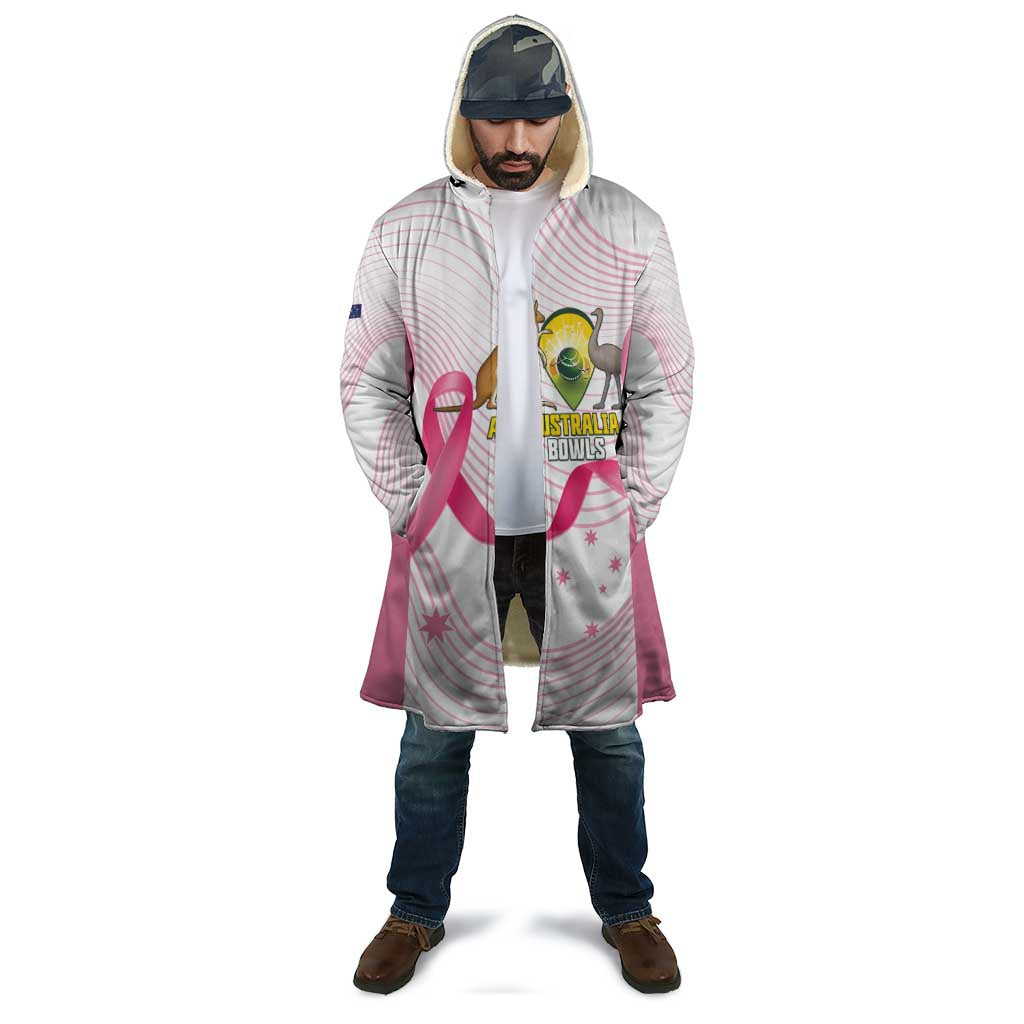 Custom Bowls Australia Breast Cancer Cloak Pink Ribbon Curve Sporty - Aussie Hoodie