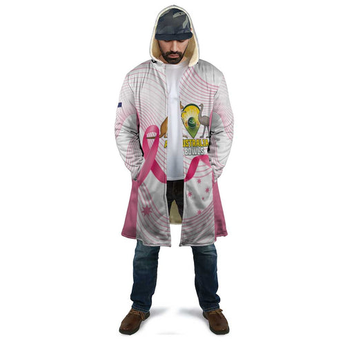 Custom Bowls Australia Breast Cancer Cloak Pink Ribbon Curve Sporty - Aussie Hoodie