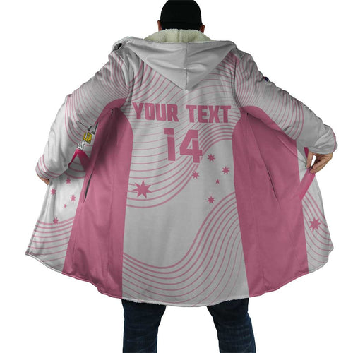 Custom Bowls Australia Breast Cancer Cloak Pink Ribbon Curve Sporty - Aussie Hoodie