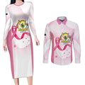 Custom Bowls Australia Breast Cancer Couples Matching Long Sleeve Bodycon Dress and Long Sleeve Button Shirt Pink Ribbon Curve Sporty - Aussie Hoodie
