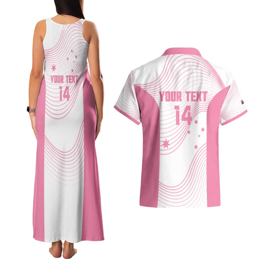 Custom Bowls Australia Breast Cancer Couples Matching Tank Maxi Dress and Hawaiian Shirt Pink Ribbon Curve Sporty - Aussie Hoodie