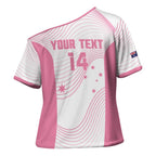 Custom Bowls Australia Breast Cancer Cross Shoulder Shirt Pink Ribbon Curve Sporty - Aussie Hoodie