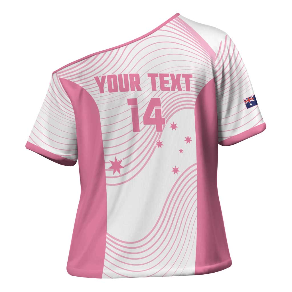 Custom Bowls Australia Breast Cancer Cross Shoulder Shirt Pink Ribbon Curve Sporty - Aussie Hoodie