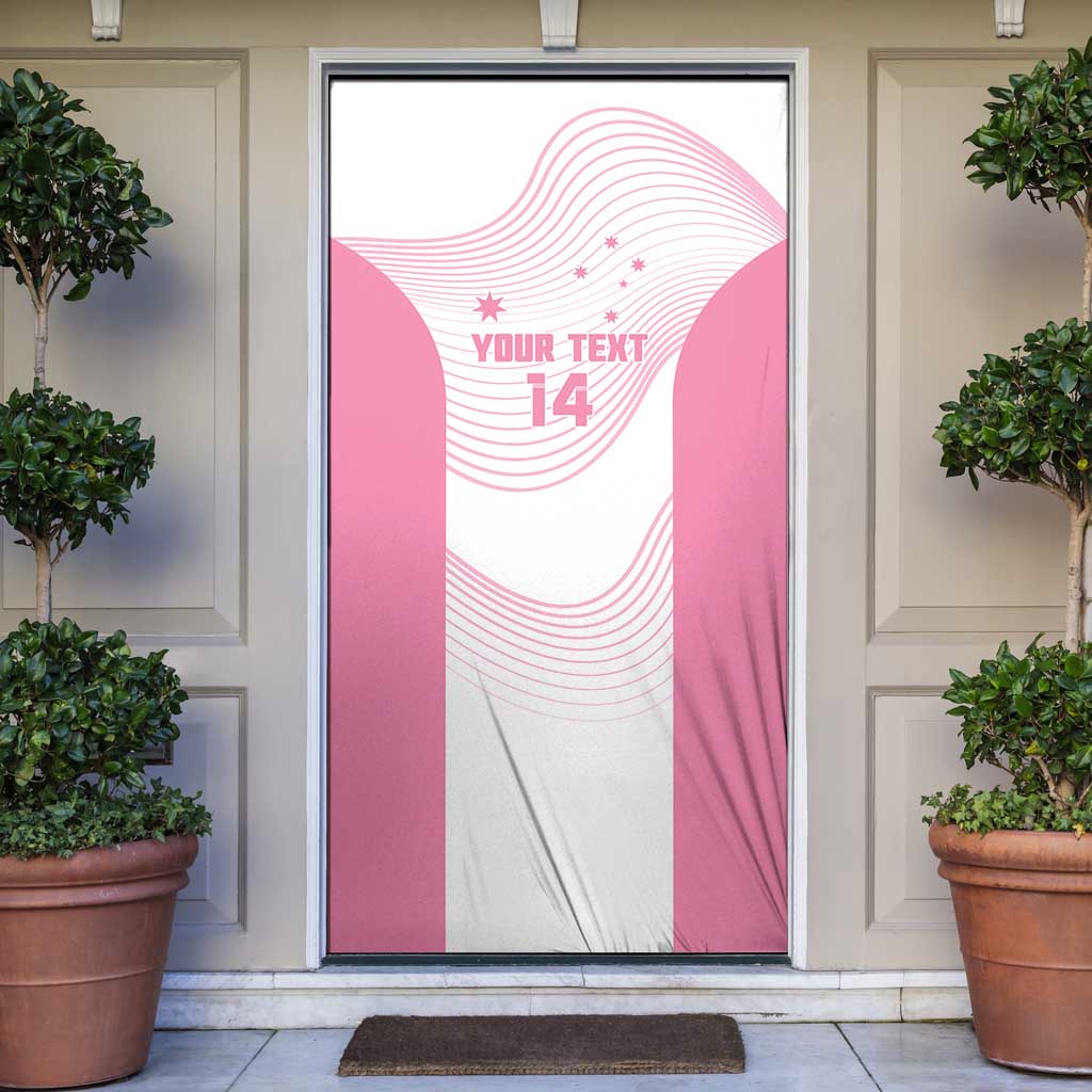 Custom Bowls Australia Breast Cancer Door Cover Pink Ribbon Curve Sporty - Aussie Hoodie