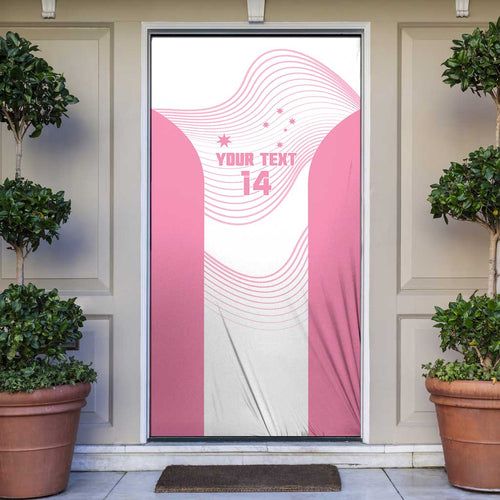 Custom Bowls Australia Breast Cancer Door Cover Pink Ribbon Curve Sporty - Aussie Hoodie