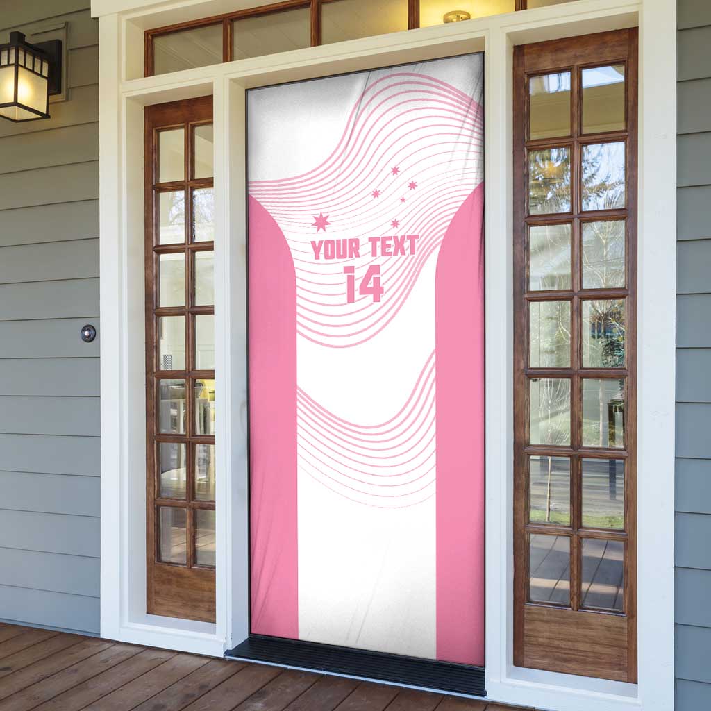 Custom Bowls Australia Breast Cancer Door Cover Pink Ribbon Curve Sporty - Aussie Hoodie