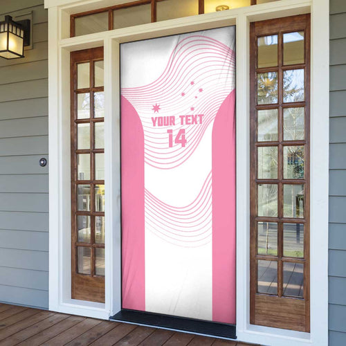 Custom Bowls Australia Breast Cancer Door Cover Pink Ribbon Curve Sporty - Aussie Hoodie