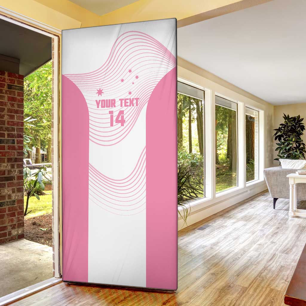 Custom Bowls Australia Breast Cancer Door Cover Pink Ribbon Curve Sporty - Aussie Hoodie
